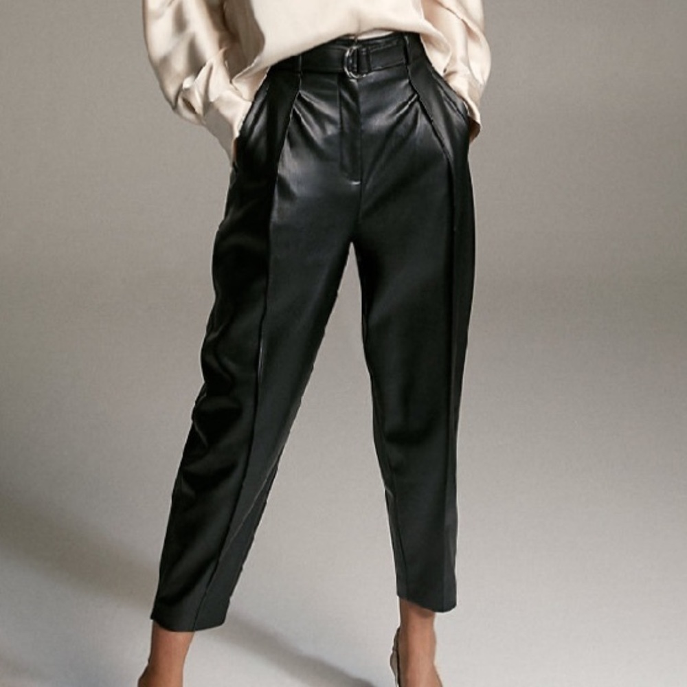 Babaton Women’s Mayne Pant Faux Leather Black Size 8